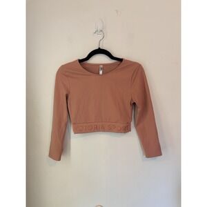 Victorias Secret Sport Cropped Athletic Long Sleeve Top Activewear Athleisure XS